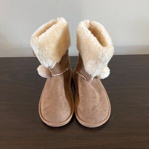 3 For $6 US Sports Unisex Size 12 Brown Winter Boots Pom Poms Faux Fur Lined